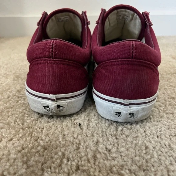 Vans Old Skool Burgundy White Stripe Canvas Shoes - Picture 6 of 7